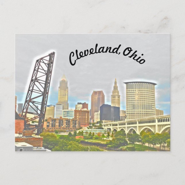 Postal de Cleveland Curve Riverview (Anverso)