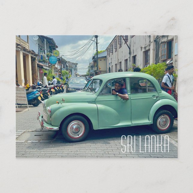 Postal de coche antiguo de Sri Lanka (Anverso)