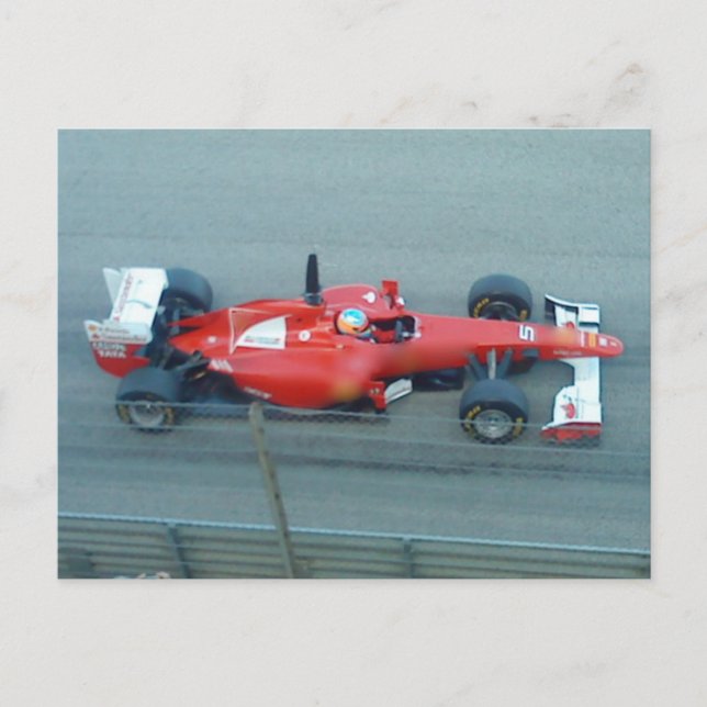 Postal de coche de Carreras roja (Anverso)