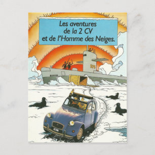 Postal de coche de época Citroen 2cv Francia