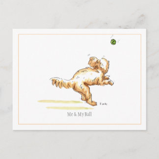 Postal de Cockapoo "Yo y mi pelota"