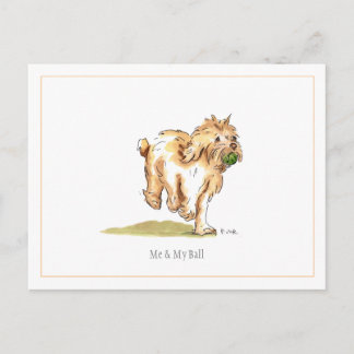 Postal de Cockapoo "Yo y mi pelota"