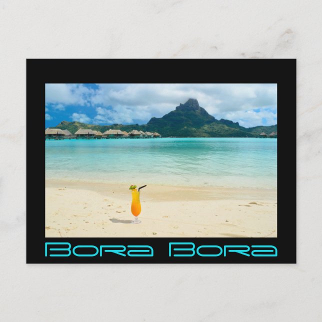 Postal de cóctel tropical Bora Bora (Anverso)