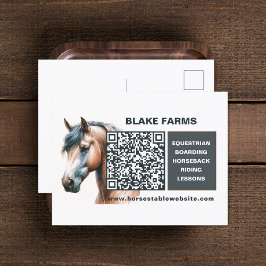 Postal de código QR para empresas de caballos
