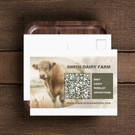 Postal de código QR para empresas vacas