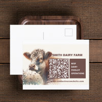 Postal de código QR para empresas vacas