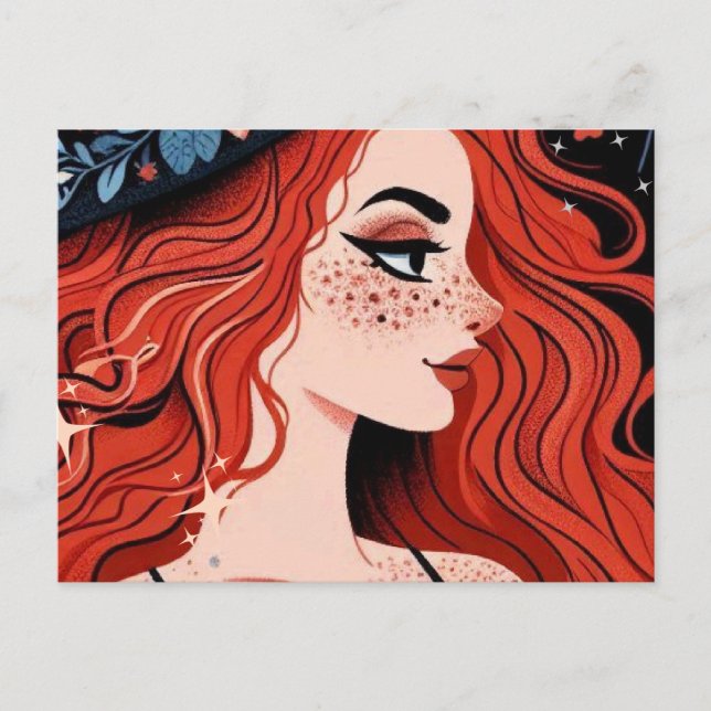 Postal de colección de brujería mística - postal (Anverso)