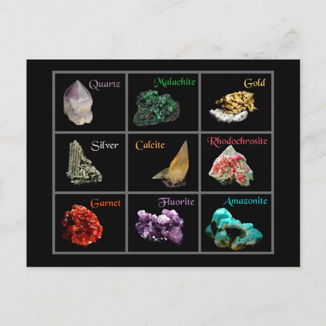 Postal de colección de minerales (Anverso)