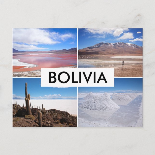 Postal de colección Salar de Uyuni de Bolivia (Anverso)