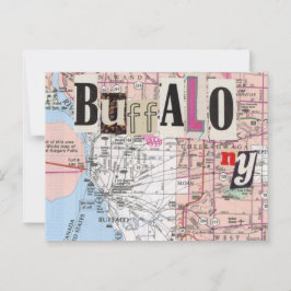 Postal de collage de Buffalo NY Maps