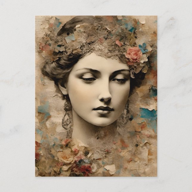 Postal de Collage de Lady Vintage (Anverso)