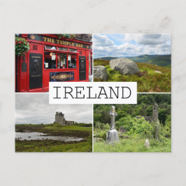 postal de collage de paisajes de Irlanda