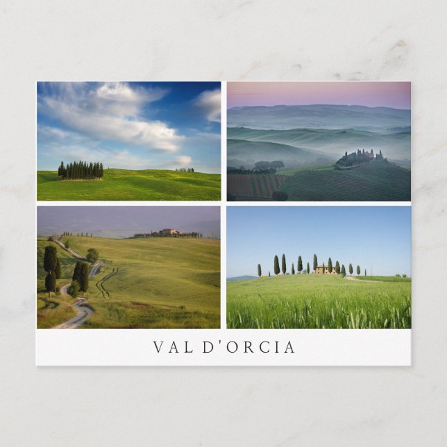Postal de collage de paisajes de Val d'Orcia (Anverso)
