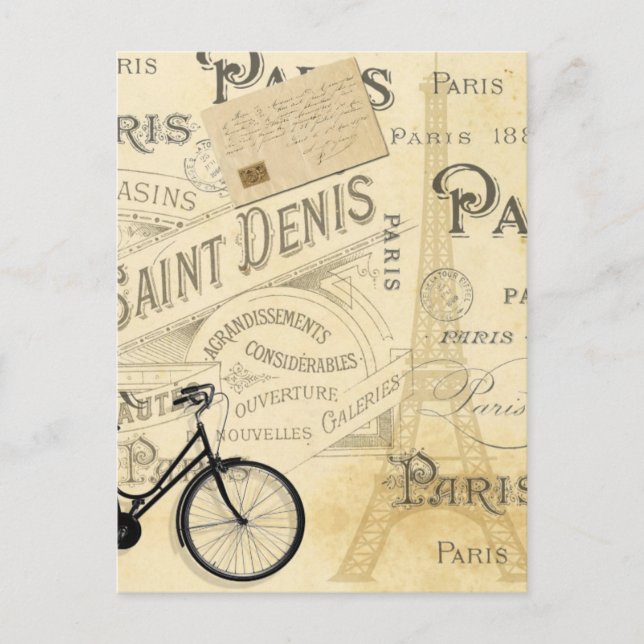 Postal de collage francés vintage moderno (Anverso)