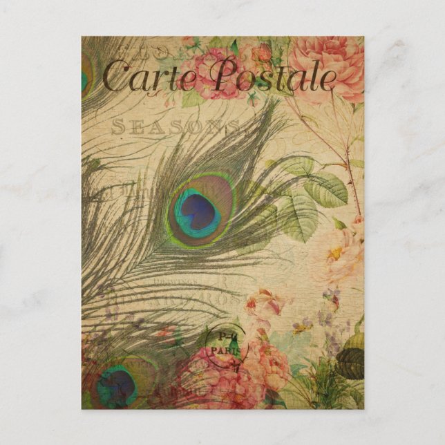 Postal de collage francés vintage moderno (Anverso)