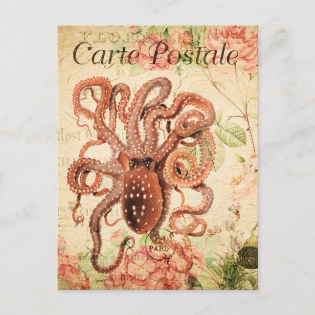 Postal de collage francés vintage moderno (Anverso)