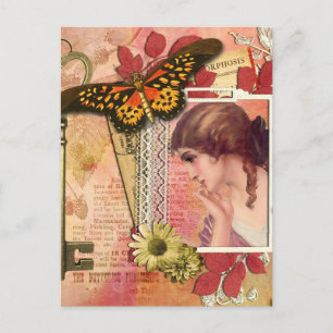 Postal de collage francés vintage moderno