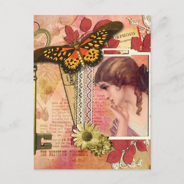 Postal de collage francés vintage moderno (Anverso)