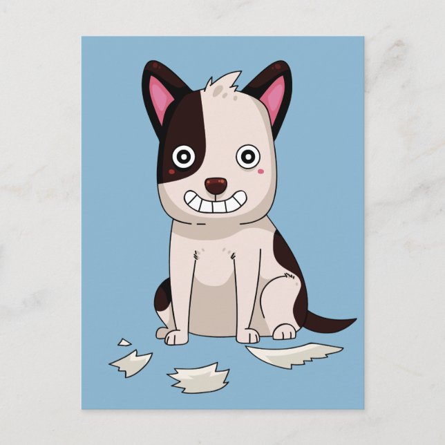 Postal de color de personalizado de perro lindo y  (Anverso)
