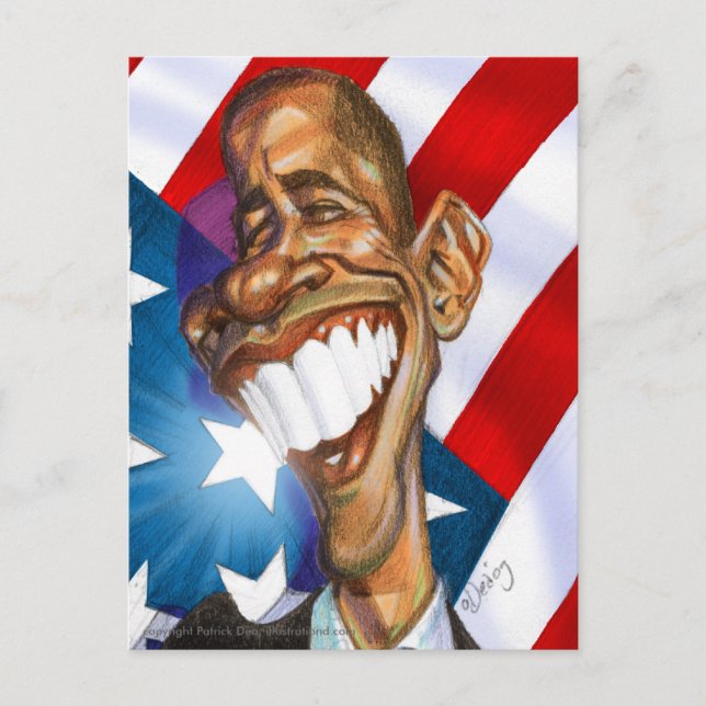 postal de color Obama Omage (Anverso)