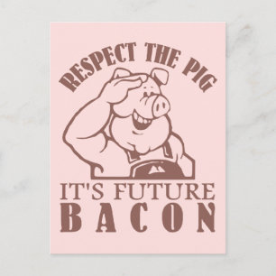 postal de color PIG to BACON personalizado