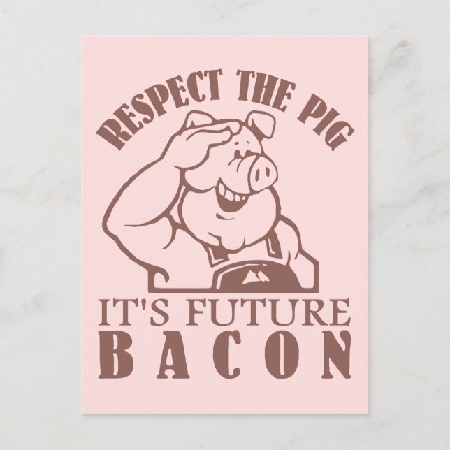 postal de color PIG to BACON personalizado (Anverso)