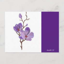 Postal de color púrpura