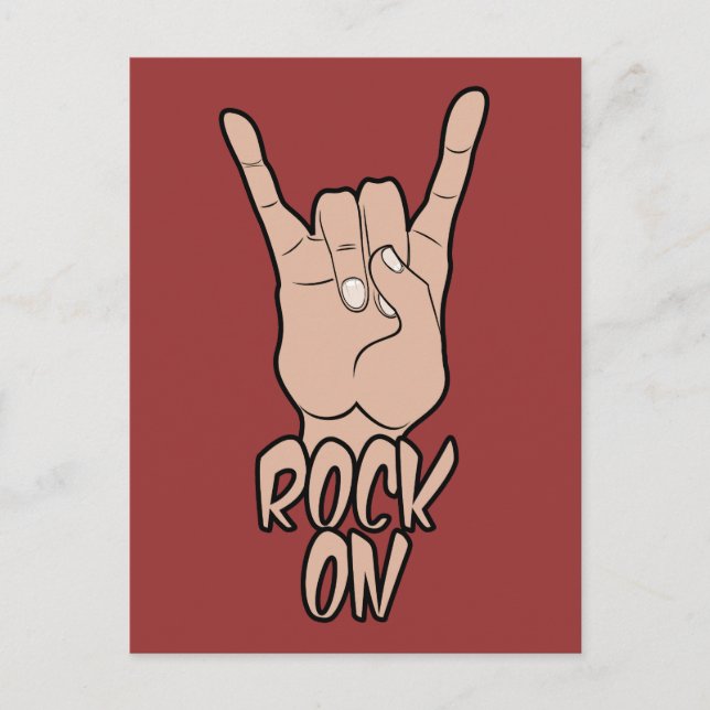 postal de color ROCK ON personalizado (Anverso)