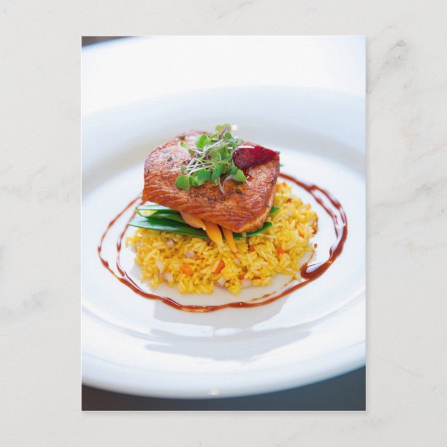 Postal de color salmón chamuscada (Anverso)