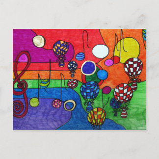 Postal de colores de la música