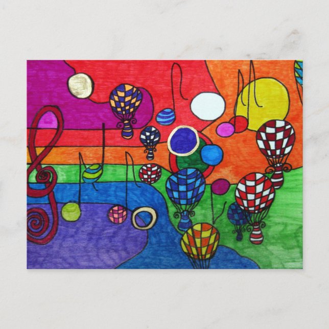 Postal de colores de la música (Anverso)