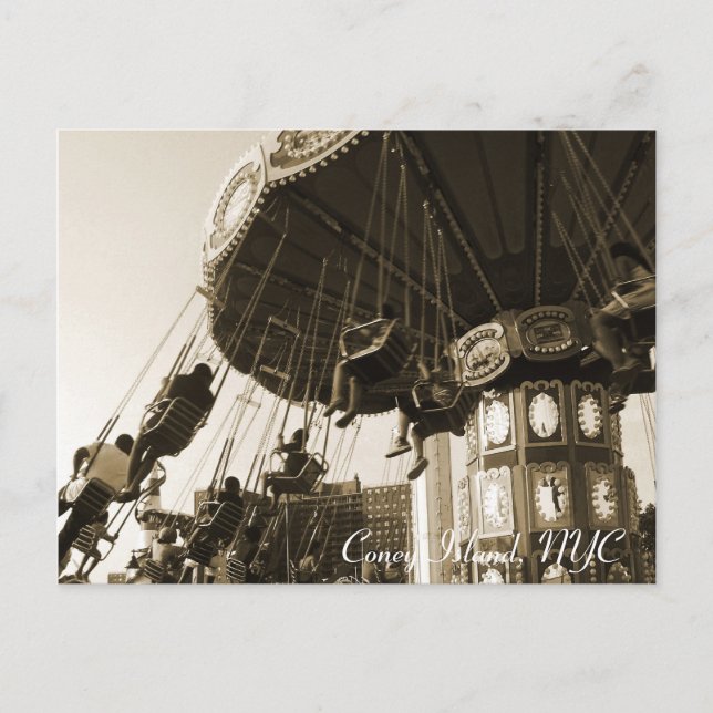 Postal de Coney Island "Come Fly With Me" (Anverso)