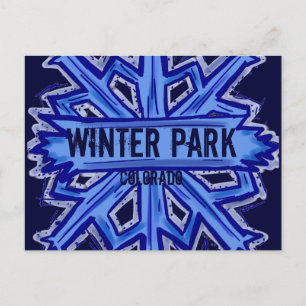 Postal de copos de nieve de Winter Park Colorado