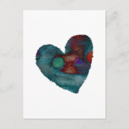 Postal de corazón azul difuso