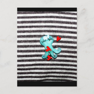 postal de corazones rojos negros y blancos de Octo