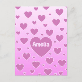 Postal de corazones rosados