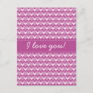 Postal de corazones rosados, personalizar