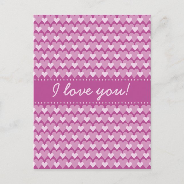 Postal de corazones rosados, personalizar (Anverso)