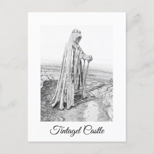 Postal de Cornwall de Tintagel King Arthur Monumen