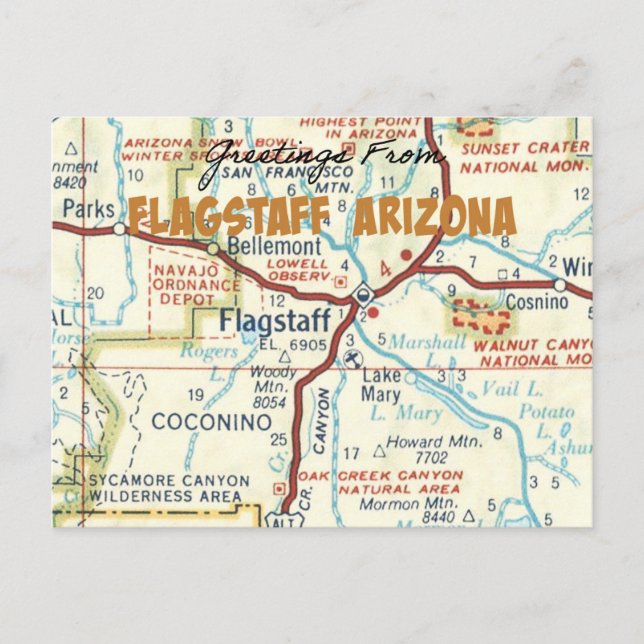 Postal de cosecha de flagstaff Arizona (Anverso)