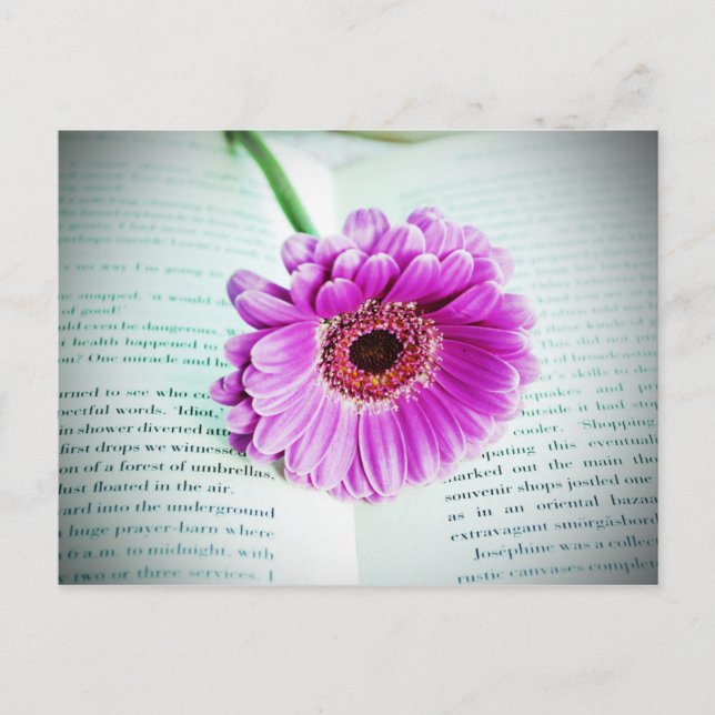 Postal de cosecha de flores moradas (Anverso)