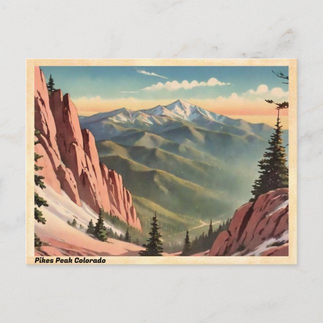 Postal de cosecha de pikes Peak Colorado (Anverso)