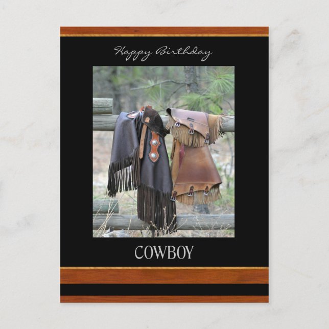 Postal de Cowboy Feliz Cumpleaños (Anverso)