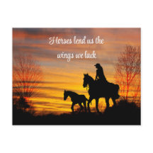 Postal de Cowgirl Sunset Horseback