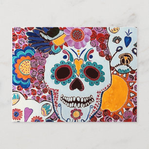 Postal de cráneo de azúcar