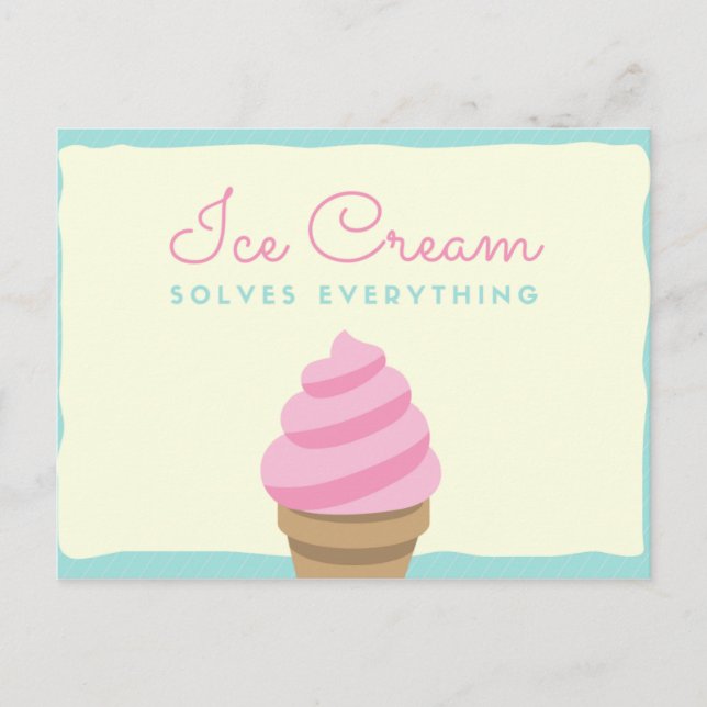 Postal De Crema De Hielo De Swirl Rosa (Anverso)