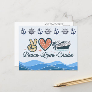 Postal de crucero de amor por la paz