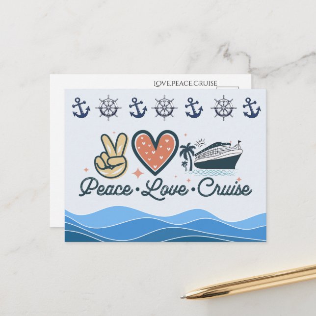 Postal de crucero de amor por la paz (Anverso/Reverso In Situ)