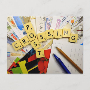 Postal de crucigrama de paso feliz