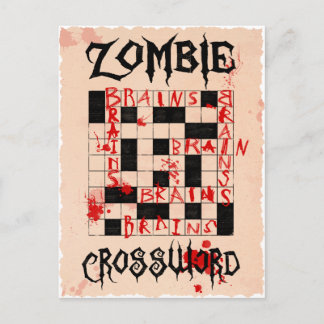 postal de crucigrama zombi